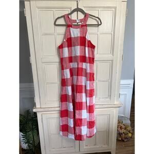 crown & ivy Red and White Gingham Midi Dress